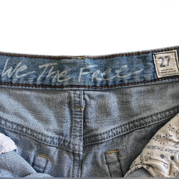 We The Free Juniors Distressed Button Fly Jean Shorts Size 27 - Picture 6 of 11